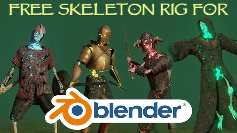 Fantasy Skeleton Rig - Blender 3d models