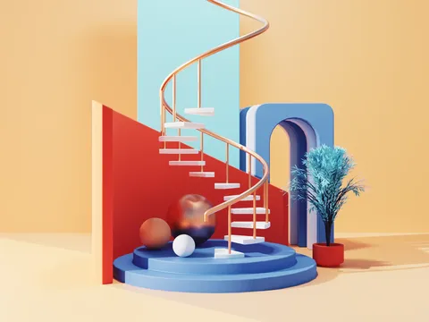 Spiral Stairs Scene - Blender scenes