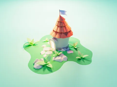 Stylized Roof Scene - Blender scenes