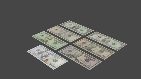U.S. Currency Pack - Blender 3d models
