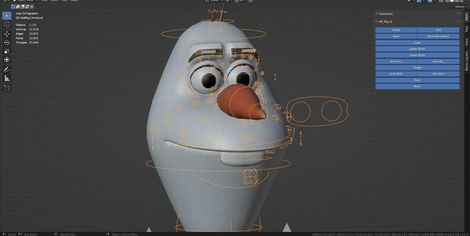 Frozen Olaf Rig screenshot 2