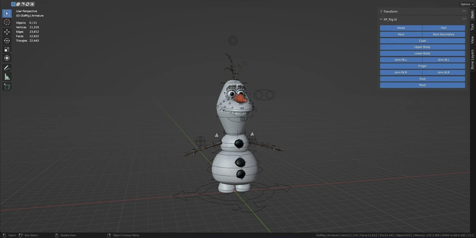 Frozen Olaf Rig screenshot 6