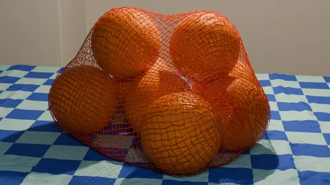 Fruit Net Wrapping - Blender geometry nodes