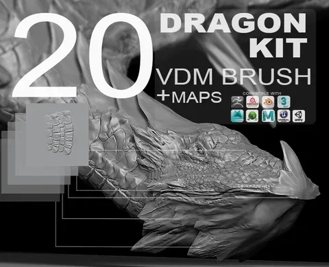 Full Dragon Kit - Blender sculpting brushes