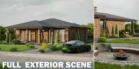 Full Exterior House Scene 2 - Blender scenes