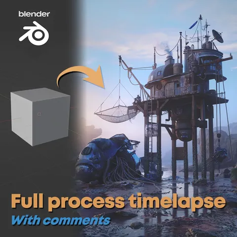 Full Process Timelapse - Blender tutorials & courses