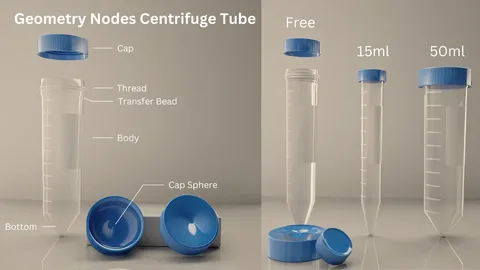 Procedural Centrifuge Tube - Blender geometry nodes