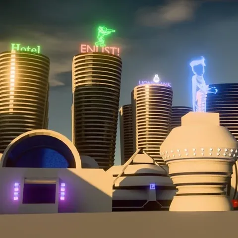 Futuristic Background Buildings Kit Vol 2 - Blender 3d models