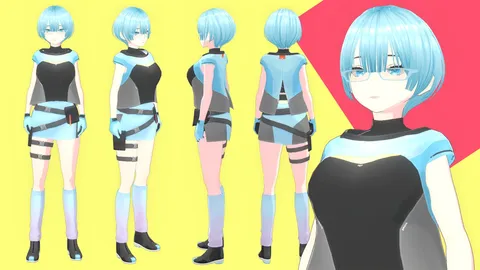 Futuristic Blue Nerd - Blender 3d models