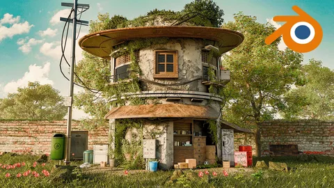 Futuristic Old House - Blender scenes
