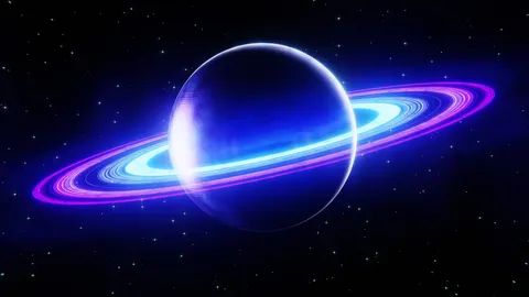 Futuristic Stylized Ringed Planet - Blender scenes