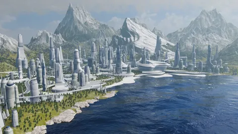 Galactic Cityscape Kitbash - Blender 3d models