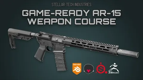Game Ready AR-15 Course - Blender tutorials & courses