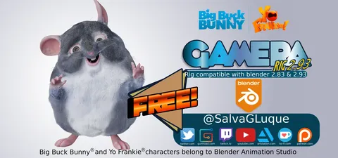 Gamera Chinchilla Rig - Blender 3d models