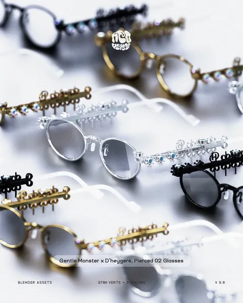 Gentle Monster Pierced 02 Glasses - Blender 3d models