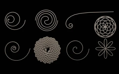 8 Spiral Nodes - Blender geometry nodes