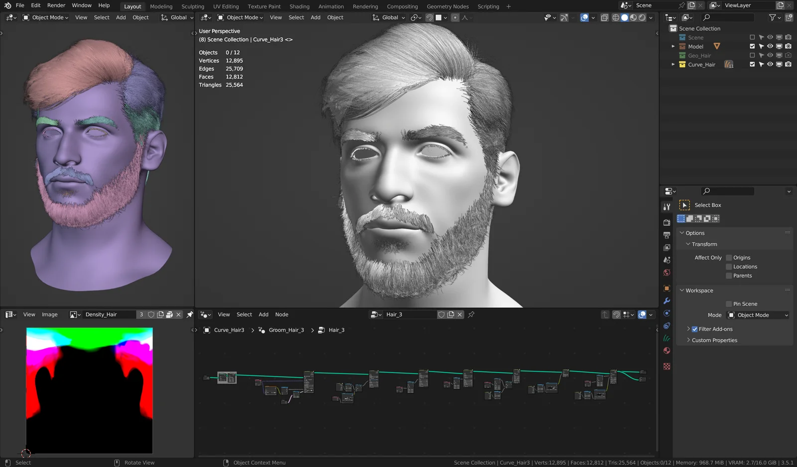 Geometry Nodes Hair Demo screenshot 5