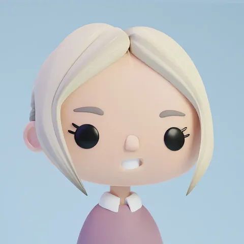 Girl Game Character Head - Blender 3d models