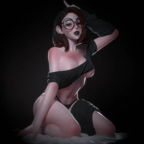 Girl With Glasses - Blender 3d models