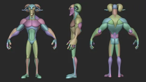 Goat Creature Blockout - Blender 3d models