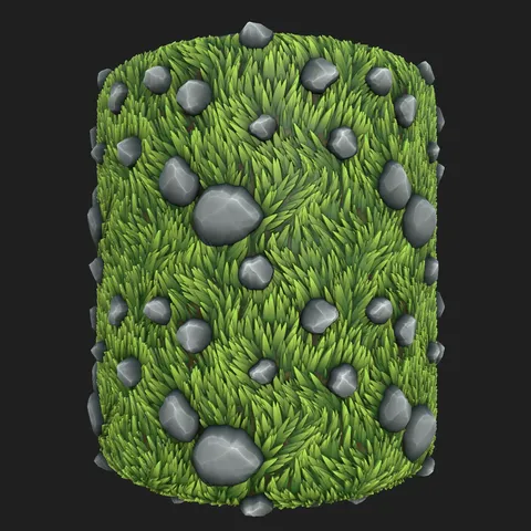 Stylized Grass and Rock Material - Blender textures & materials