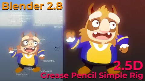 Grease Pencil 2.5D Simple Rig - Blender 3d models