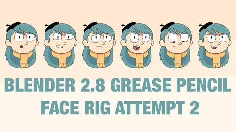 Grease Pencil Face Rig 2 - Blender 3d models