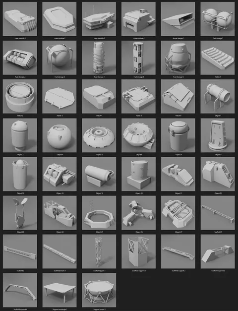 Plating Generator Greebles - Blender 3d models