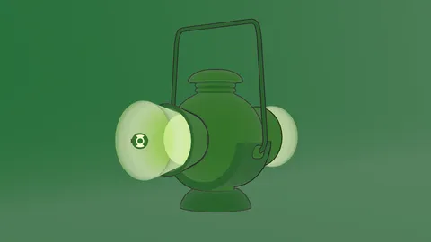 Green Lantern Ring And Battery - Blender 3d models