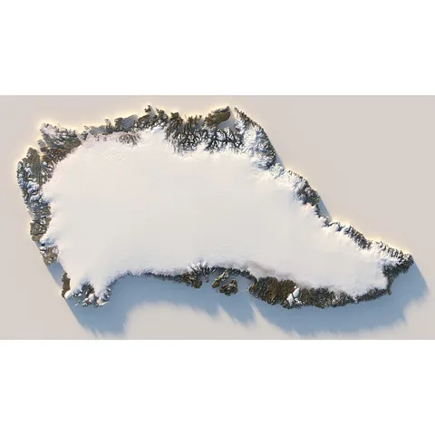 Greenland Terrain Map - Blender 3d models
