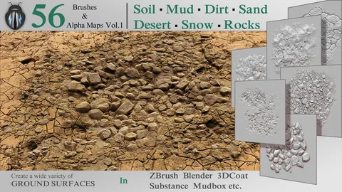 Ground Surfaces Vol.1 - Blender sculpting brushes