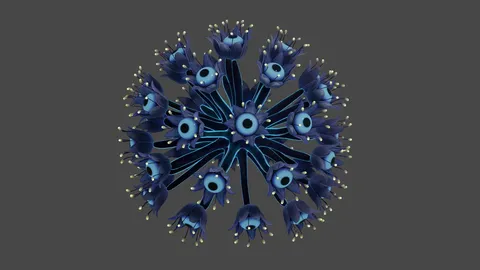Growing Flower Bulb - Blender geometry nodes