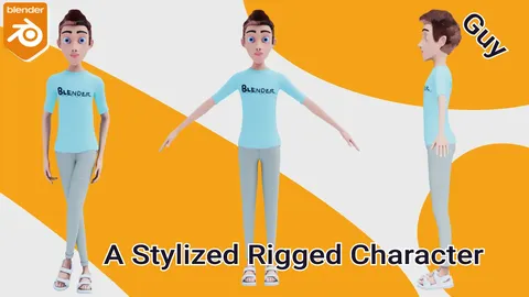 Guy Rigged Character - Blender 3d models