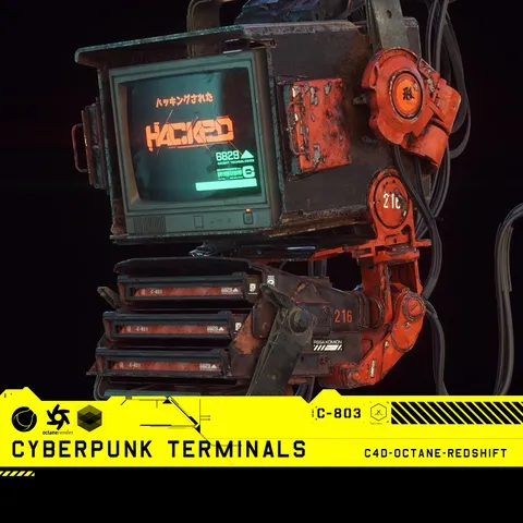 Hacker Terminal V2 - Blender 3d models