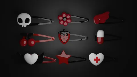 Hair Clip Collection - Blender 3d models