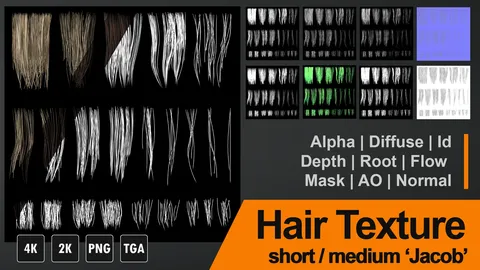 Hair Textures for Short Hairstyles - Blender textures & materials