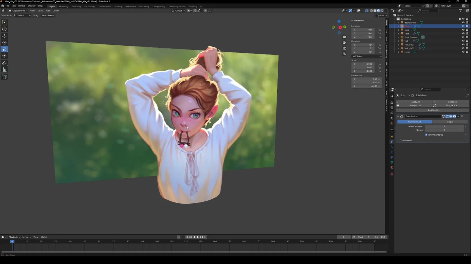 Hair Tie 2.5D Animation screenshot 4