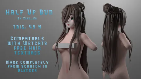 Half Up Bun - Blender 3d models