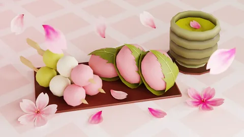 Hanami Set - Blender 3d models