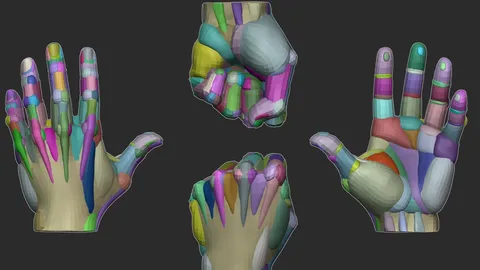 Hand Volumes Blockout - Blender 3d models