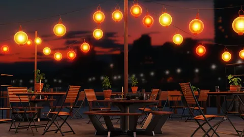 Hanging Paper Lanterns - Blender geometry nodes