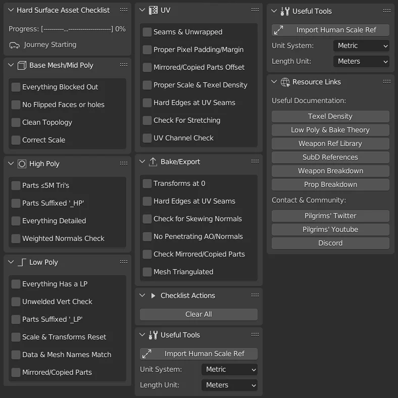 Hard Surface Asset Checklist screenshot 2