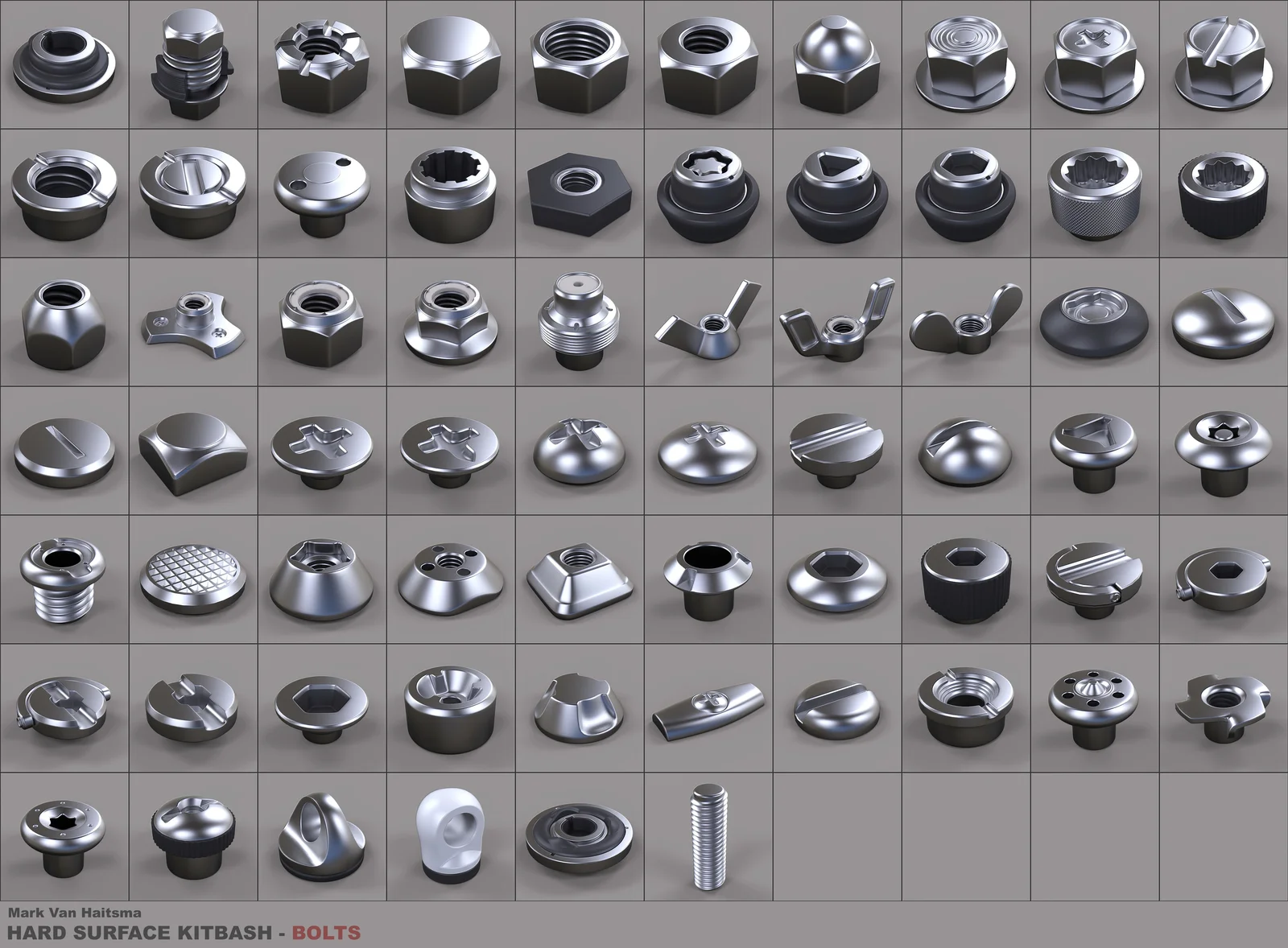 Hard Surface Bolts Kitbash screenshot 2