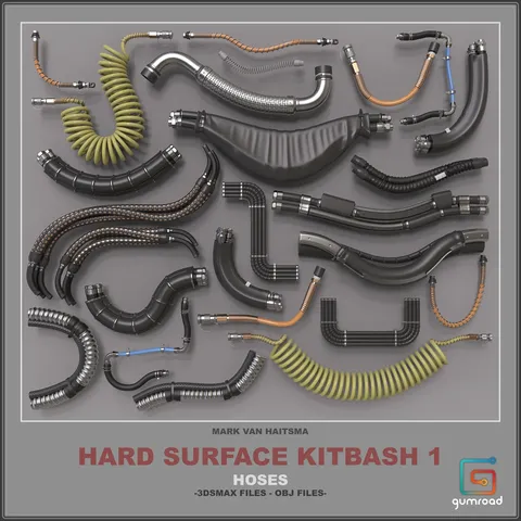 Hoses Kitbash Library - Blender 3d models