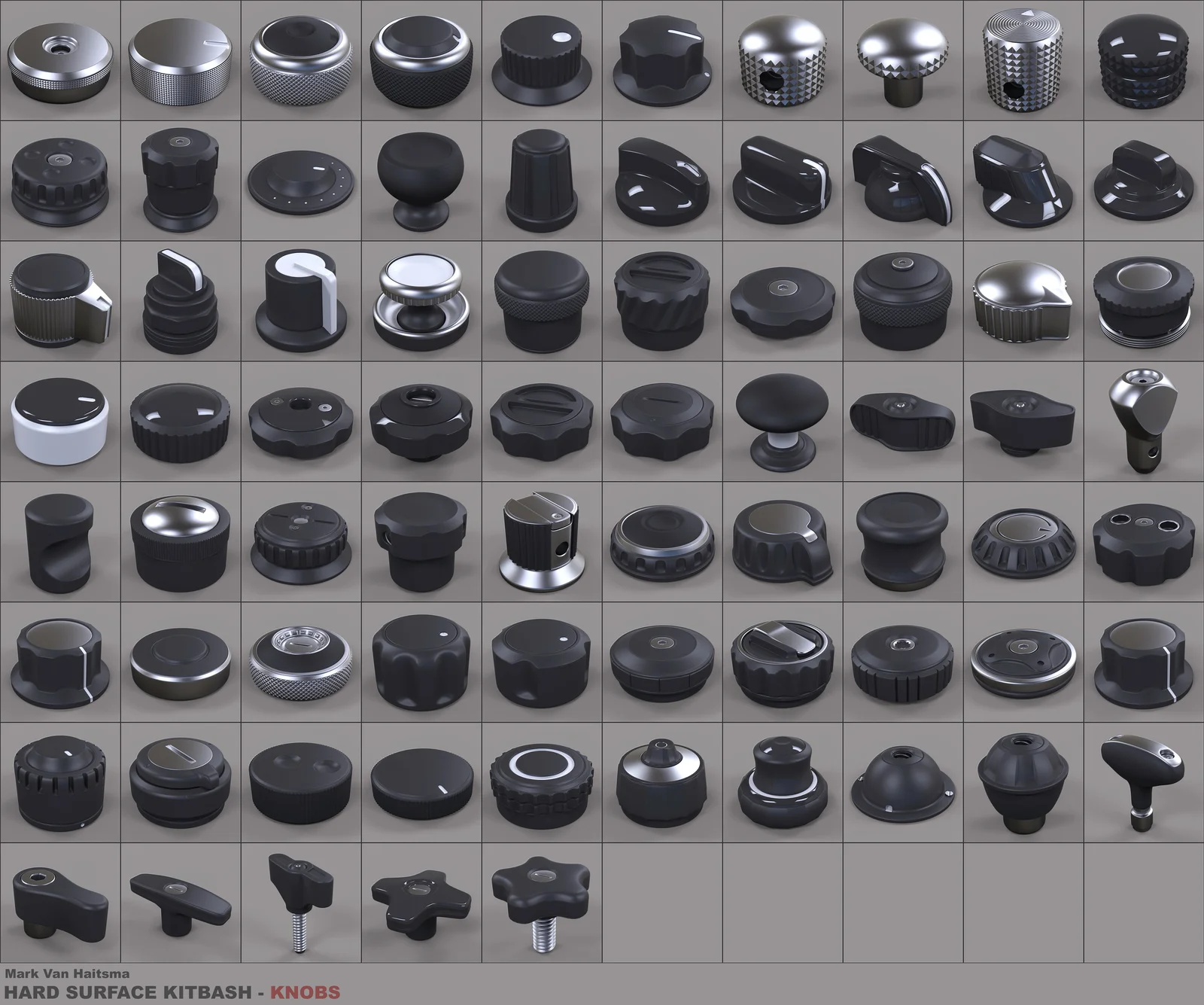 Hard Surface Knobs Kitbash screenshot 2