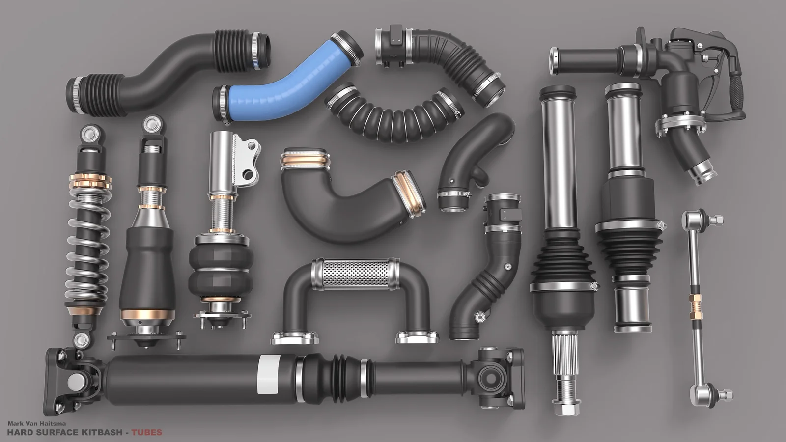 Hard Surface Kitbash Tubes screenshot 2