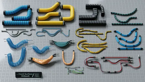 Editable Tubes, Hoses, Cables - Blender 3d models