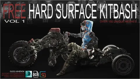 Hard Surface Kitbash Vol 1 - Blender 3d models