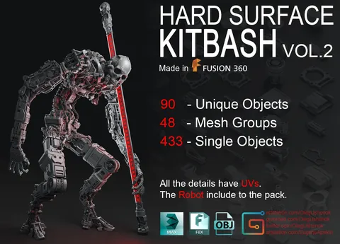 Hard Surface KitBash Vol 2 - Blender 3d models