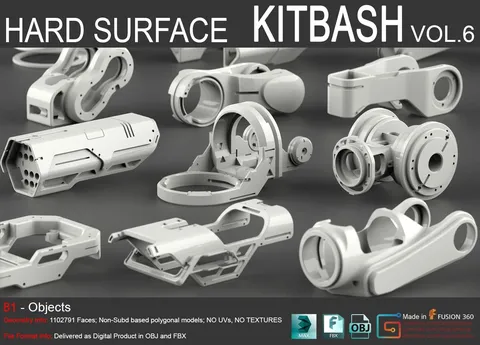 Hard Surface KitBash Vol 6 - Blender 3d models